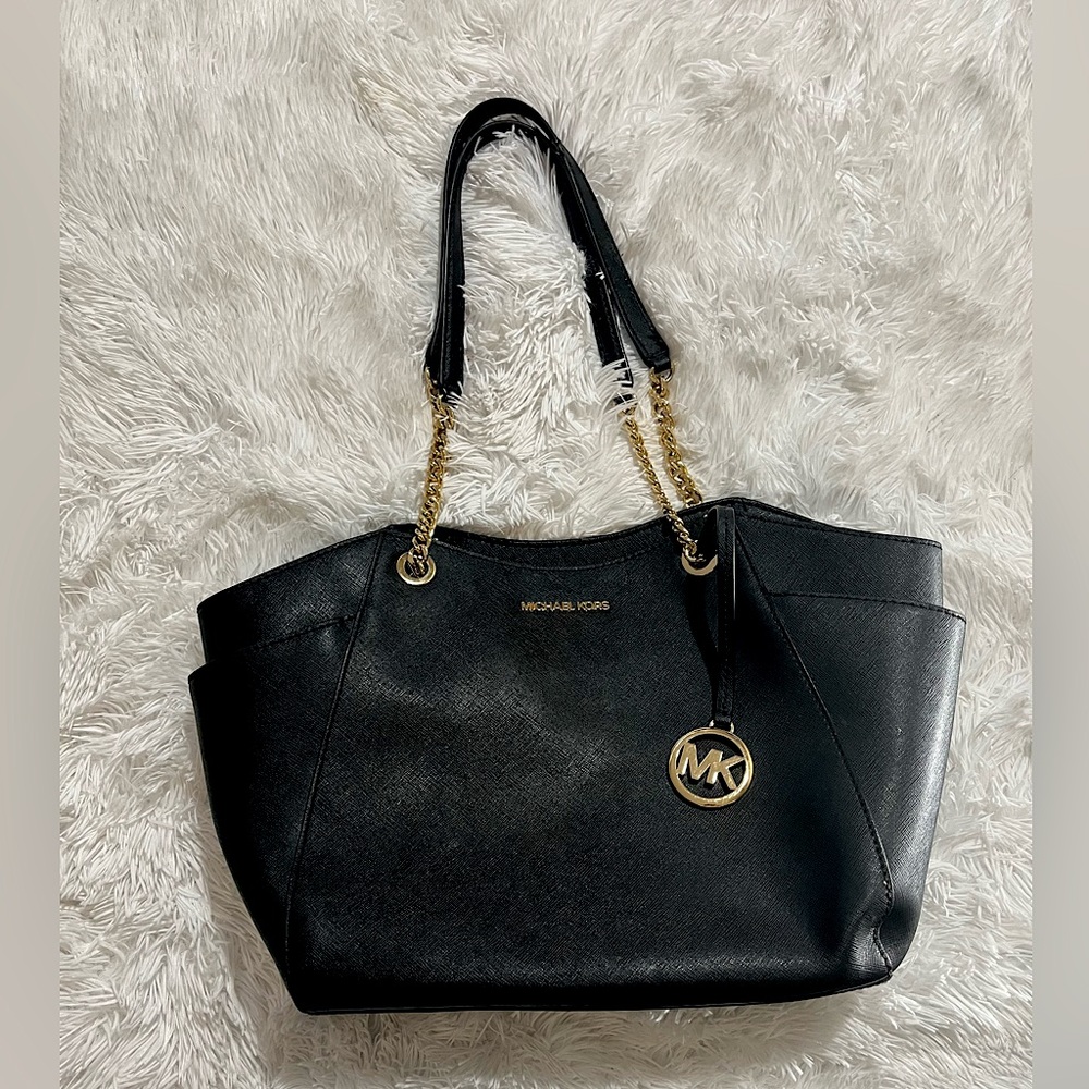 Michael Kors Large Gold Chain Link Shoulder Satchel